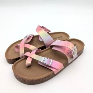 Steve Madden Jbeached Flat Sandal Slip-On Big Kids Pink Size US2 EU33